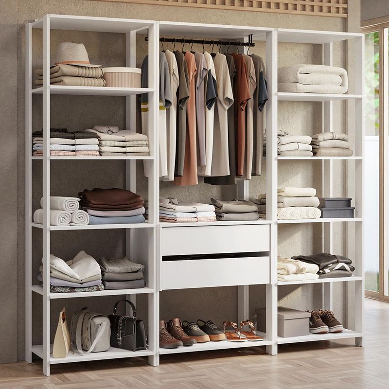 Guarda-roupa closet modulado 2 gavetas 188 cm branco valencia madesa