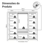 Guarda-roupa closet modulado 2 gavetas 188 cm branco valencia madesa