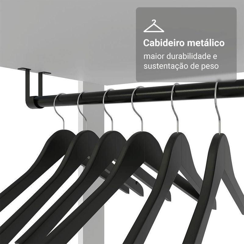 Guarda-roupa closet modulado 5 prateleiras 59cm branco valencia madesa