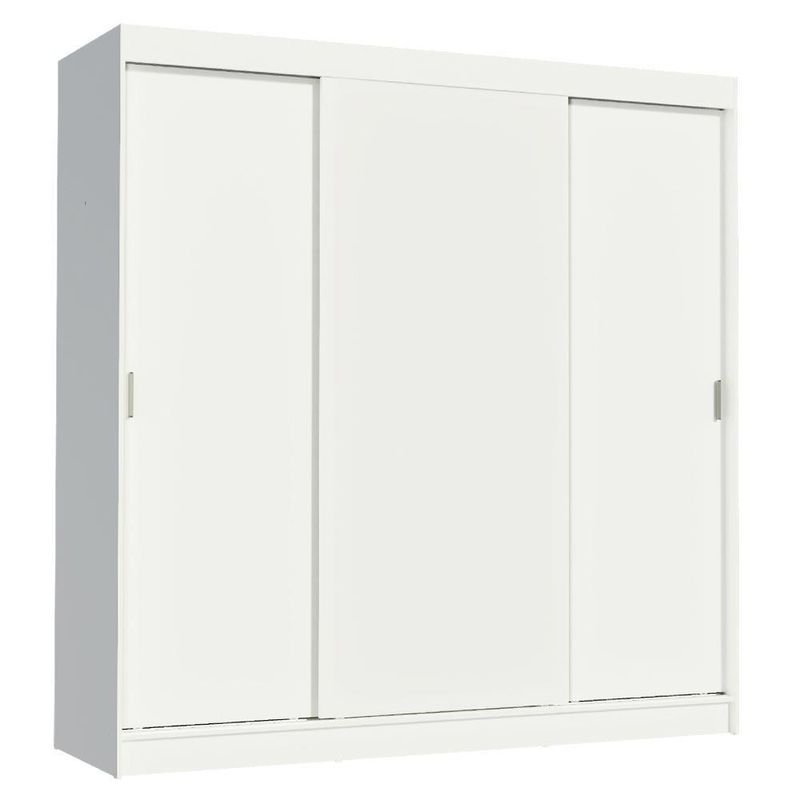 Guarda-roupa casal madesa reno 3 portas de correr - branco