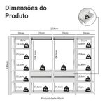 Guarda-roupa closet modulado valencia 4 gavetas 258cm madesa 01
