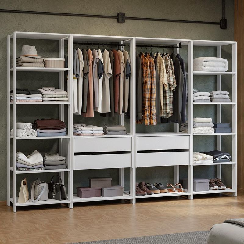 Guarda-roupa closet modulado valencia 4 gavetas 258cm madesa 01