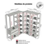 Guarda-roupa closet modulado 2 gavetas 247 cm valencia madesa