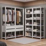 Guarda-roupa closet modulado 4 gavetas 258 cm valencia madesa 03