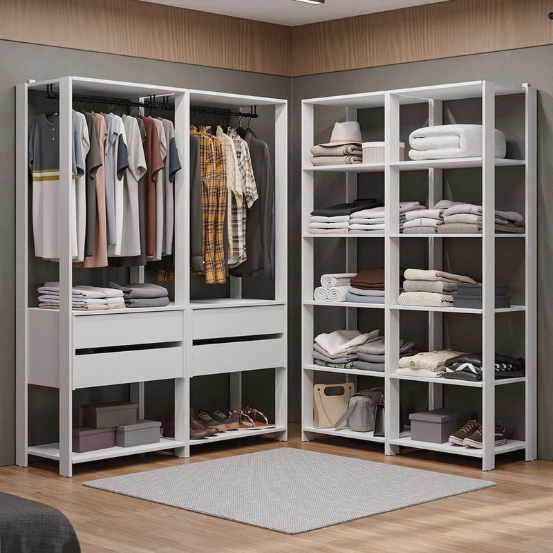 Guarda-roupa closet modulado 4 gavetas 258 cm valencia madesa 03