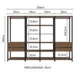 Guarda-roupa closet modulado valencia 4 gavetas 258cm madesa 02