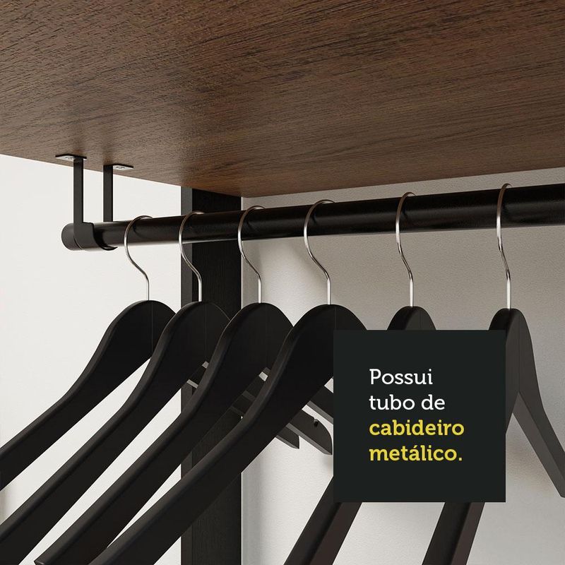 Guarda-roupa closet modulado valencia 4 gavetas 258cm madesa 02