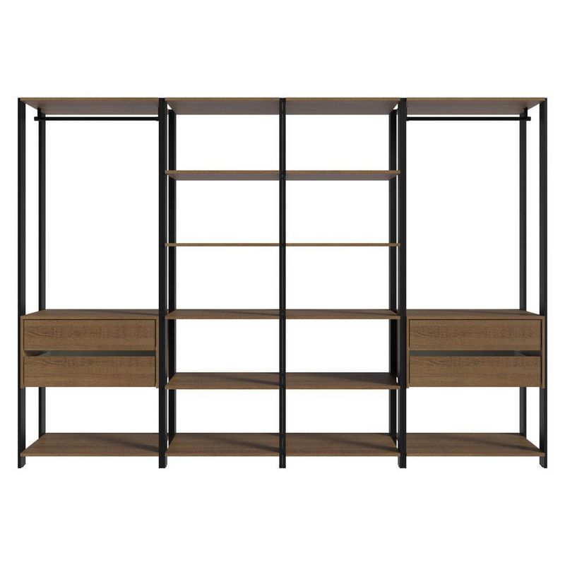 Guarda-roupa closet modulado valencia 4 gavetas 258cm madesa 02