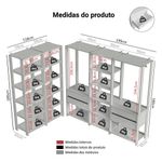 Guarda-roupa closet modulado 4 gavetas 317 cm branco valencia madesa