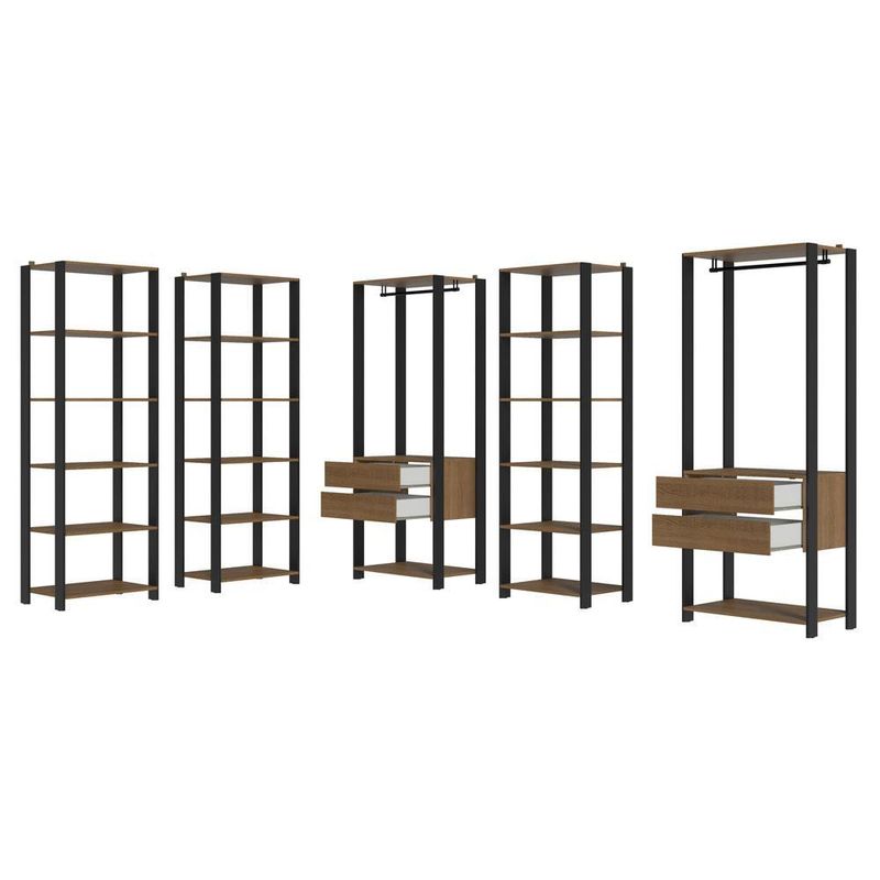 Guarda-roupa closet modulado 4 gavetas 317 cm valencia madesa