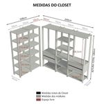 Guarda-roupa closet modulado 4 gavetas 317 cm valencia madesa