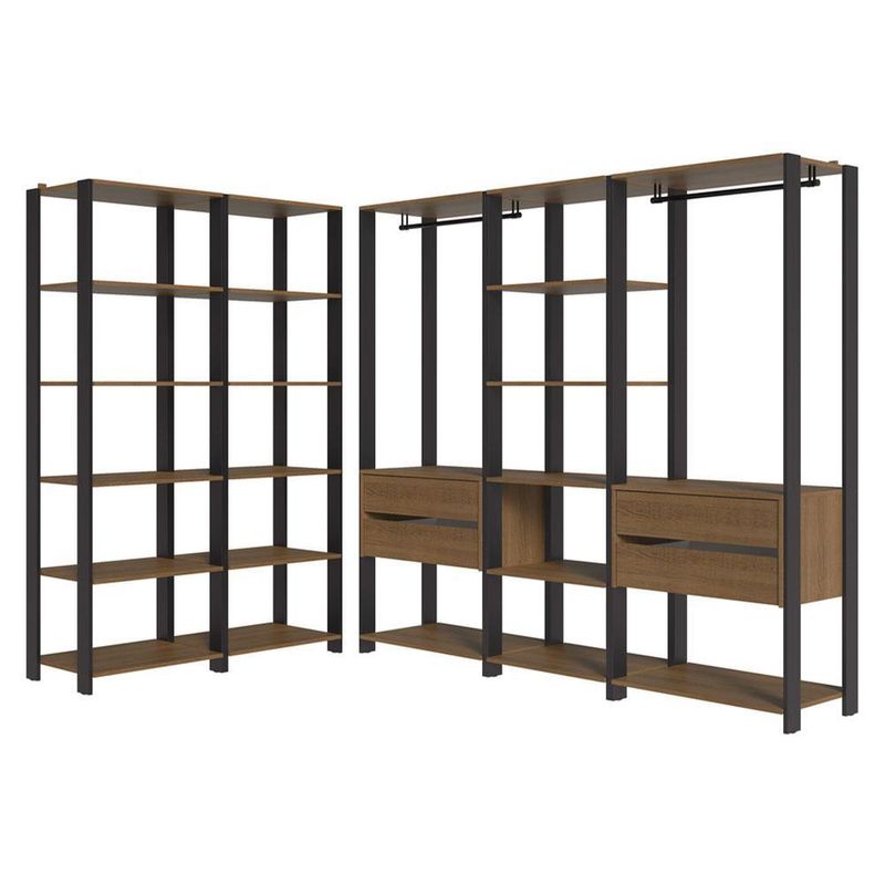 Guarda-roupa closet modulado 4 gavetas 317 cm valencia madesa