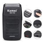 Barbeador Elétrico Shaver Sem Fio Kemei 2 Lâminas Km-1102