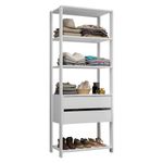 Guarda-roupa closet modulado 2 gavetas 4 prateleiras 70cm branco valencia madesa