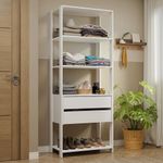 Guarda-roupa closet modulado 2 gavetas 4 prateleiras 70cm branco valencia madesa