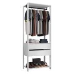 Guarda-roupa closet modulado 2 gavetas 70cm branco valencia madesa