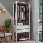 Guarda-roupa closet modulado 2 gavetas 70cm branco valencia madesa