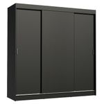 Guarda-roupa casal madesa reno 3 portas de correr - preto