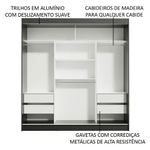 Guarda-roupa casal madesa reno 3 portas de correr com espelhos - preto