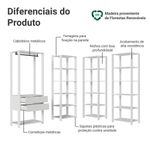Guarda-roupa closet modulado 2 gavetas 247 cm branco valencia madesa