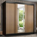Guarda-roupa casal madesa reno 3 portas de correr com espelho p
