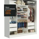 Guarda-roupa casal madesa reno 3 portas de correr com espelhos - branco