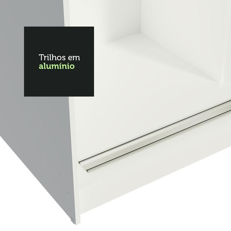 Guarda-roupa casal madesa reno 3 portas de correr com espelhos - branco