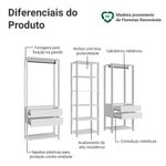 Guarda-roupa closet modulado 4 gavetas 199 cm branco valencia madesa