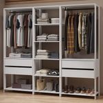Guarda-roupa closet modulado 4 gavetas 199 cm branco valencia madesa