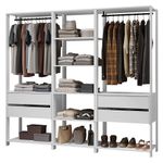 Guarda-roupa closet modulado 4 gavetas 199 cm branco valencia madesa