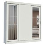 Guarda-roupa casal madesa kansas 3 portas de correr com espelhos 3 gavetas