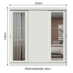 Guarda-roupa casal madesa kansas 3 portas de correr com espelhos 3 gavetas