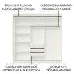 Guarda-roupa casal madesa kansas 3 portas de correr com espelhos 3 gavetas