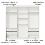 Guarda-roupa casal madesa veneza 3 portas de correr com espelhos - branco