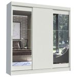 Guarda-roupa casal madesa istambul 3 portas de correr com espelhos 3 gavetas - branco