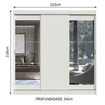 Guarda-roupa casal madesa istambul 3 portas de correr com espelhos 3 gavetas - branco