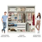Guarda-roupa casal madesa istambul 3 portas de correr com espelhos 3 gavetas - branco