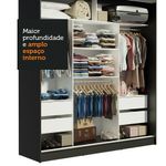 Guarda-roupa casal madesa reno 3 portas de correr com espelho - preto