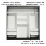 Guarda-roupa casal madesa reno 3 portas de correr com espelho - preto