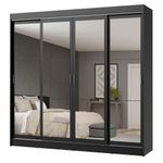 Guarda-roupa casal madesa austin 4 portas de correr de espelho 3 gavetas