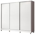 Guarda roupa juvenil 100% mdf madesa kevin 3 portas de correr com pés - branco