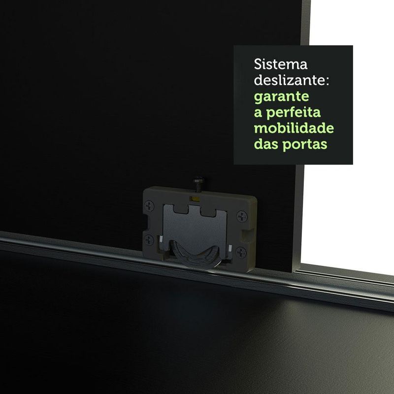 Guarda-roupa casal madesa austin 4 portas de correr com espelhos 3 gavetas p