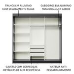 Guarda-roupa casal madesa austin 4 portas de correr com espelhos 3 gavetas p