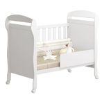 Kit Gêmeos Berço Mini Cama Danny Branco Brilho Com Colchões Supreme - Reller Móveis Branco Brilho