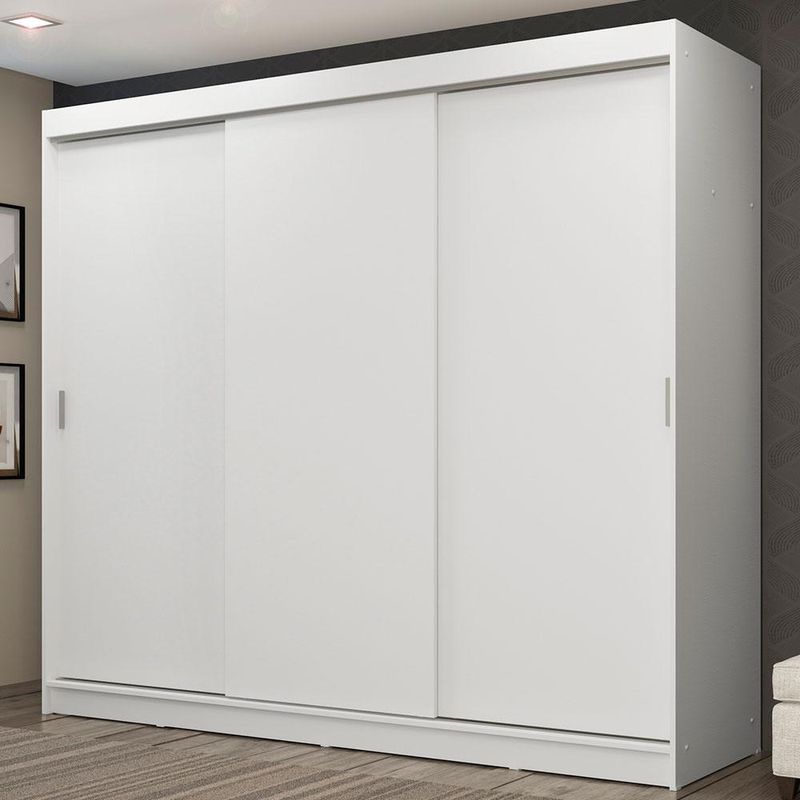 Guarda-roupa casal madesa kansas 3 portas de correr 3 gavetas