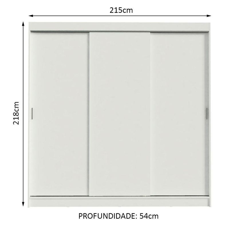 Guarda-roupa casal madesa kansas 3 portas de correr 3 gavetas