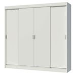 Guarda-roupa casal madesa austin 4 portas de correr 3 gavetas - branco
