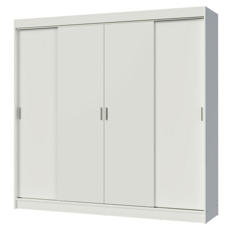 Guarda-roupa casal madesa austin 4 portas de correr 3 gavetas - branco