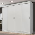 Guarda-roupa casal madesa austin 4 portas de correr 3 gavetas - branco