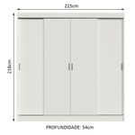 Guarda-roupa casal madesa austin 4 portas de correr 3 gavetas - branco